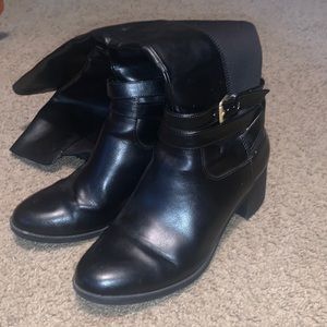Black knee high boots